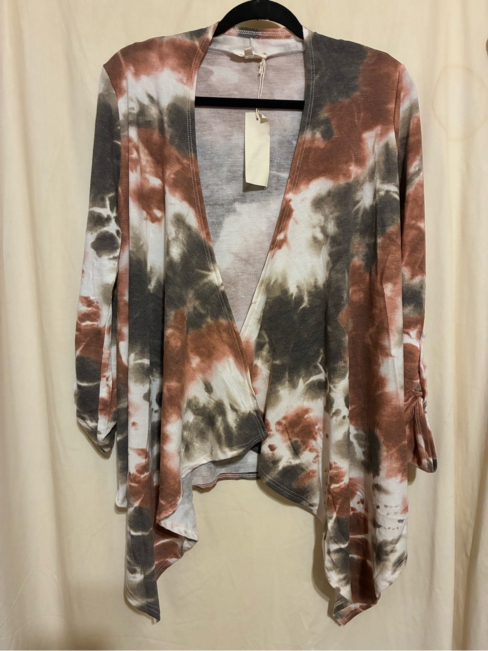 Mystree Los Angeles Open Front Tie Dye Cardigan